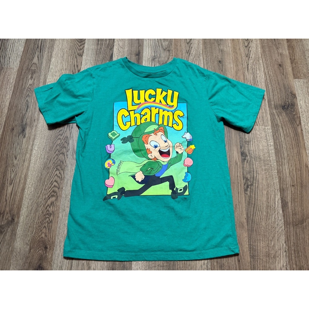 Lucky Charms  Shirt, Youth Boys Size XXL, Green, Cereal Advertising